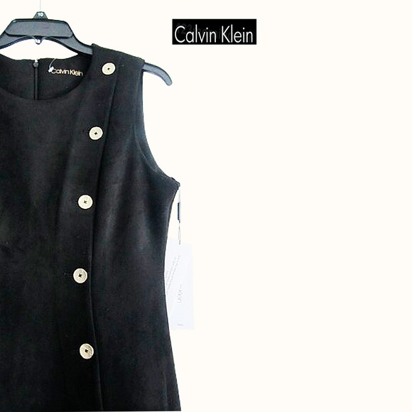 Calvin Klein NEW Scuba Faux Suede A-Line Sleeveless Dress 10 - Picture 4 of 12